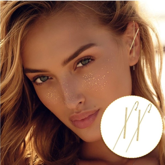 Gold and Silver Cuff Crawler Hook Earrings Set - Picture 6 of 16